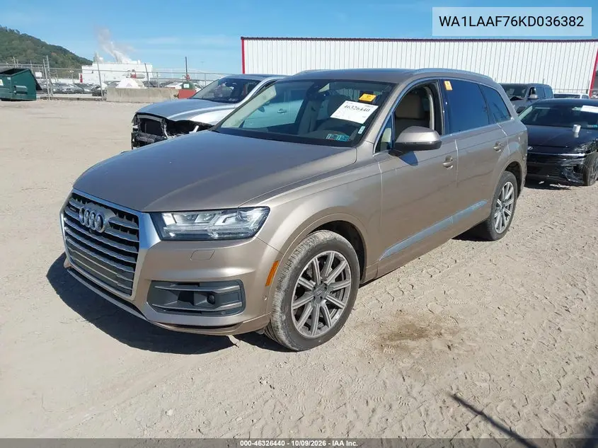 2019 AUDI Q7 VIN WA1LAAF76KD036382 — фото 2