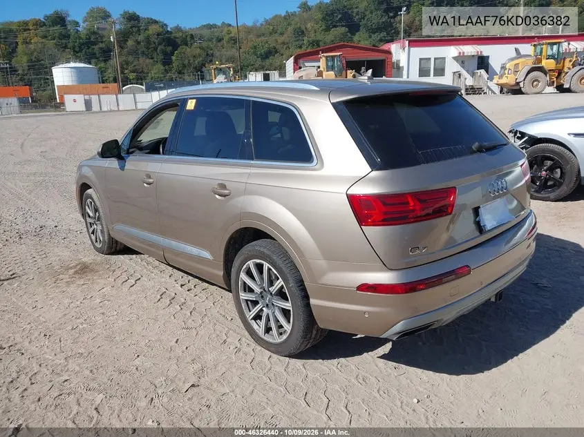 2019 AUDI Q7 VIN WA1LAAF76KD036382 — фото 3