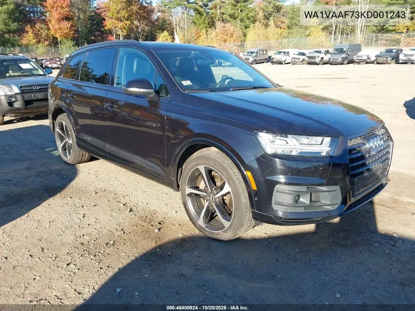 AUDI Q7 2019, VIN WA1VAAF73KD001243