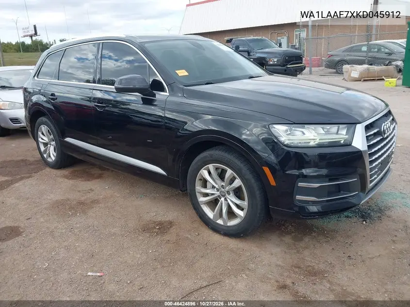 AUDI Q7 2019, VIN WA1LAAF7XKD045912