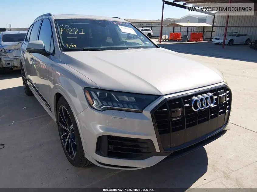 AUDI Q7 2021, VIN WA1VXBF78MD038909