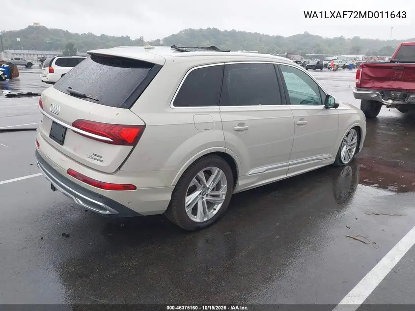 2021 AUDI Q7 VIN WA1LXAF72MD011643 — фото 4