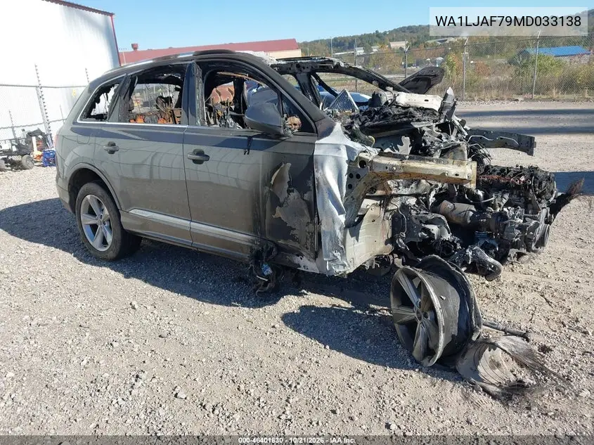 AUDI Q7 2021, VIN WA1LJAF79MD033138