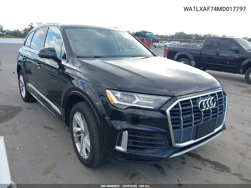AUDI Q7 2021, VIN WA1LXAF74MD017797