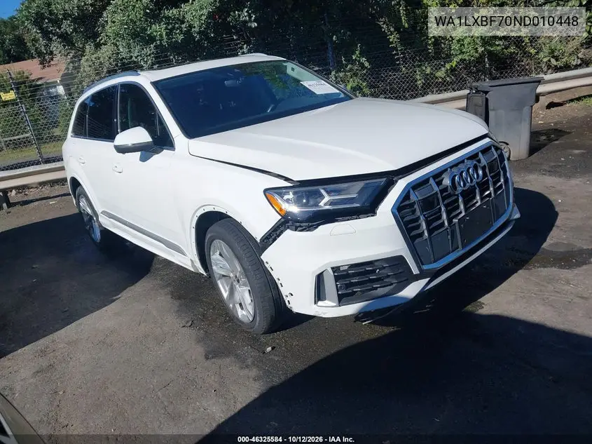 AUDI Q7 2022, VIN WA1LXBF70ND010448