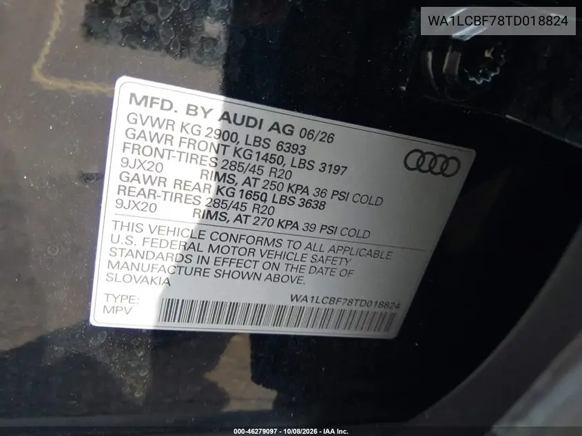 2026 AUDI Q7 VIN WA1LCBF78TD018824 — фото 9