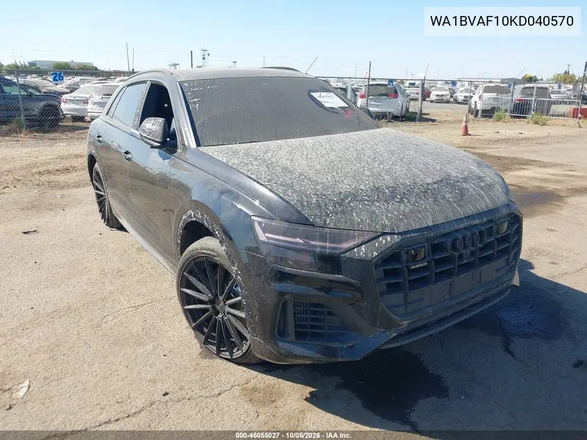 AUDI Q8 2019, VIN WA1BVAF10KD040570