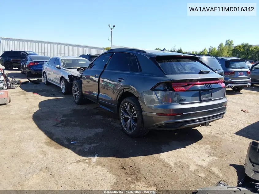 2021 AUDI Q8 VIN WA1AVAF11MD016342 — фото 3