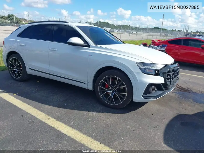 AUDI Q8 2022, VIN WA1EVBF15ND027885