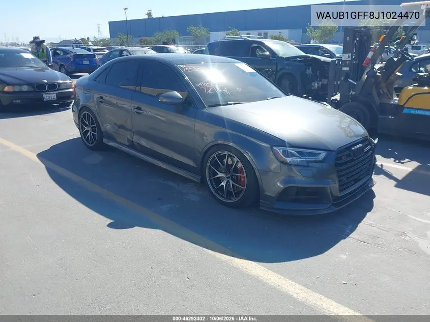 AUDI S3 2018, VIN WAUB1GFF8J1024470
