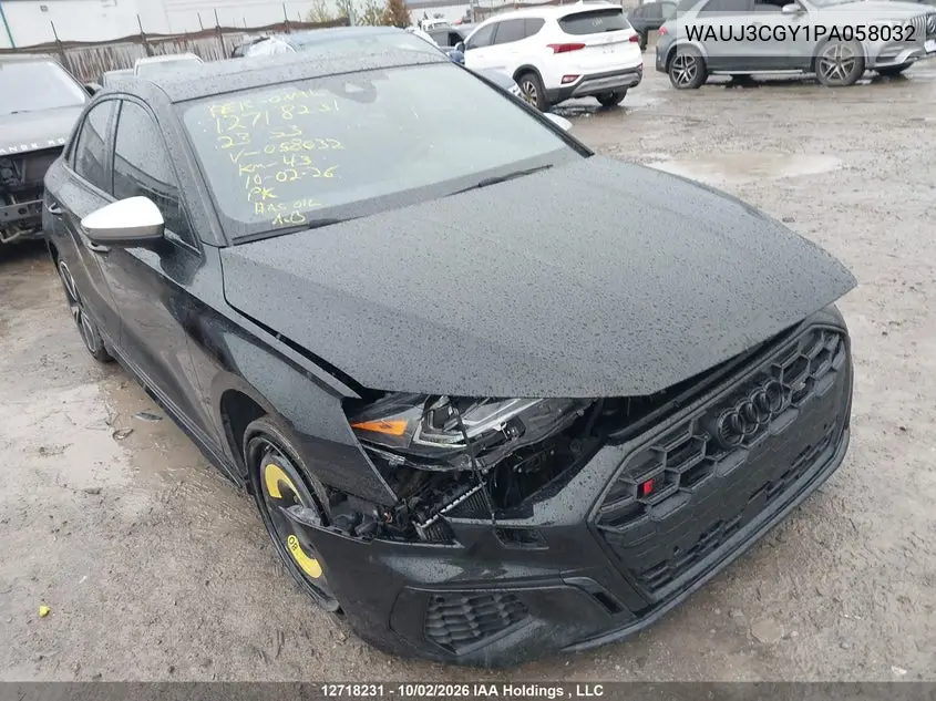 AUDI S3 2023, VIN WAUJ3CGY1PA058032