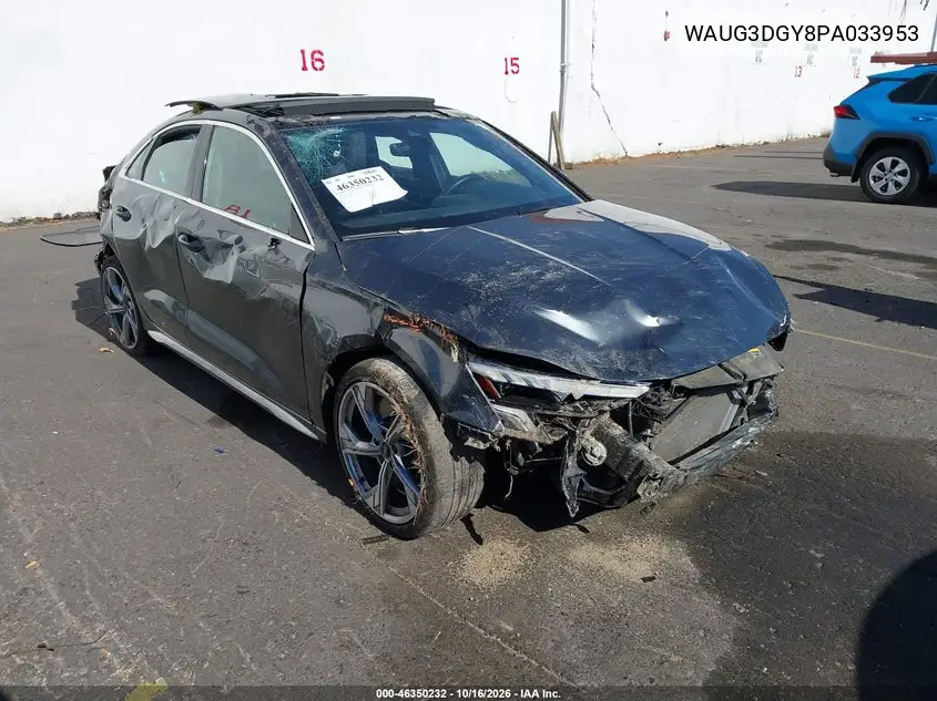 AUDI S3 2023, VIN WAUG3DGY8PA033953