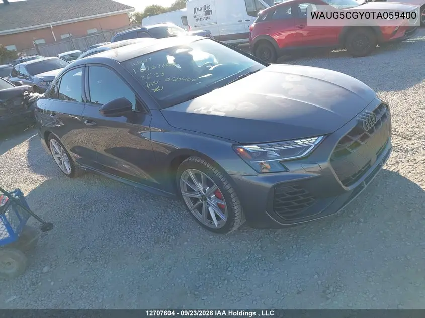 AUDI S3 2026, VIN WAUG5CGY0TA059400