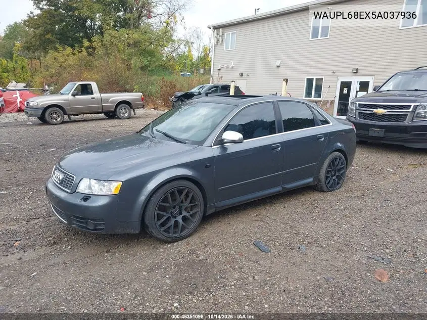 2005 AUDI S4 VIN WAUPL68EX5A037936 — фото 2