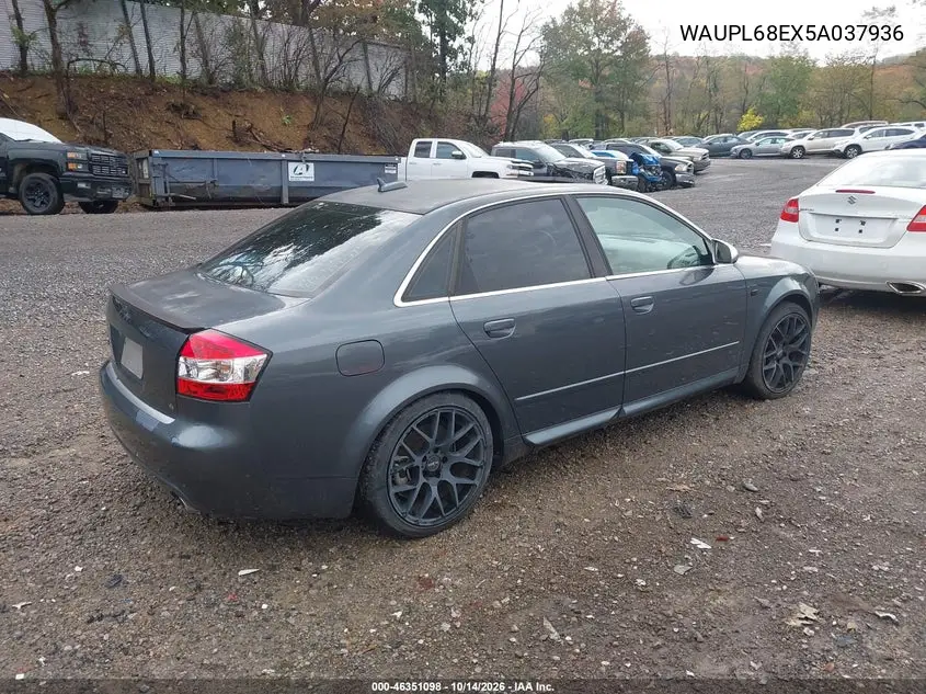 2005 AUDI S4 VIN WAUPL68EX5A037936 — фото 4