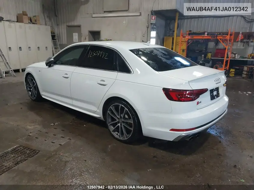 2018 AUDI S4 VIN WAUB4AF41JA012342 — фото 3