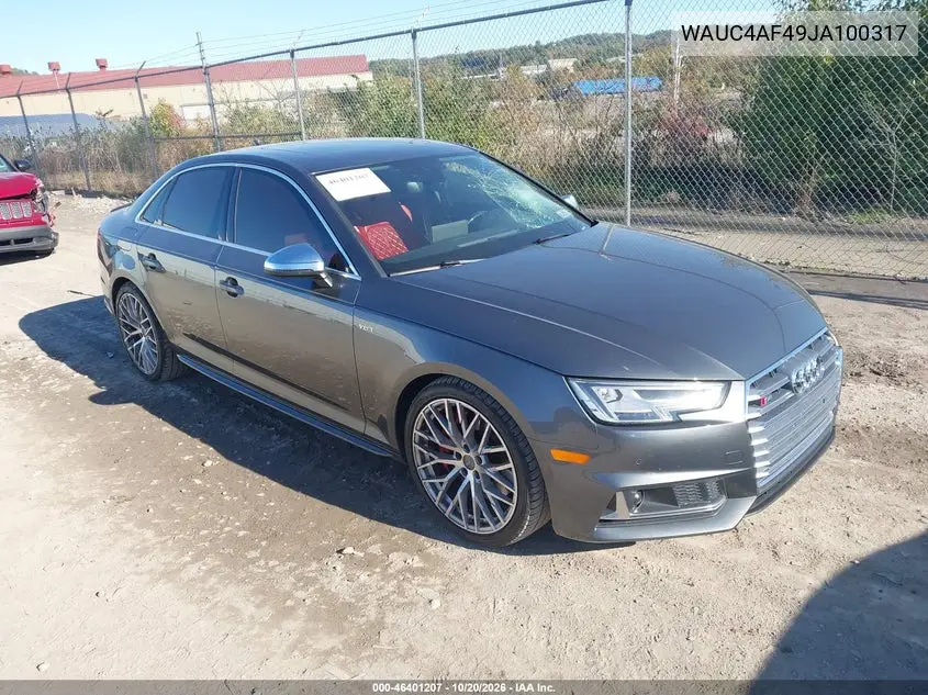 AUDI S4 2018, VIN WAUC4AF49JA100317