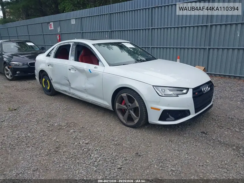 AUDI S4 2019, VIN WAUB4AF44KA110394