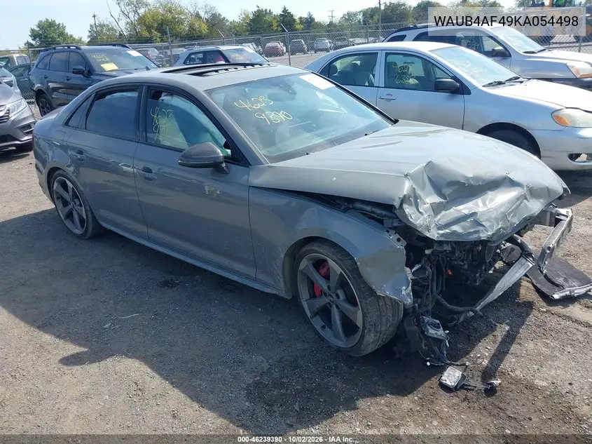 AUDI S4 2019, VIN WAUB4AF49KA054498