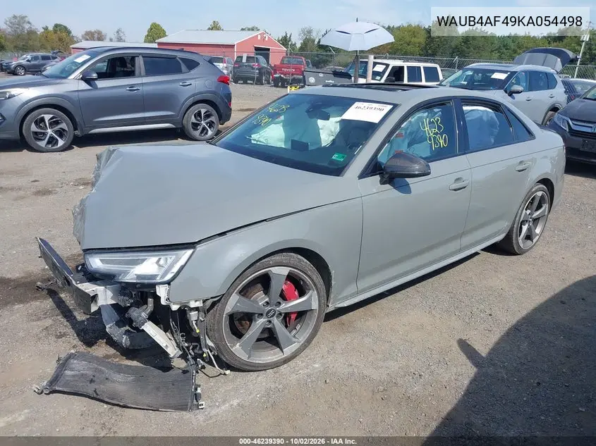 2019 AUDI S4 VIN WAUB4AF49KA054498 — фото 2