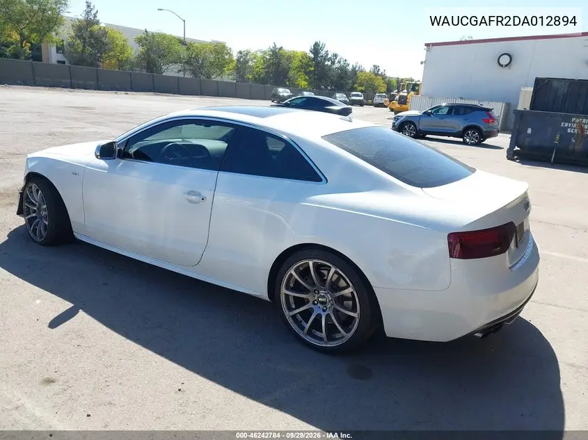 2013 AUDI S5 VIN WAUCGAFR2DA012894 — фото 3