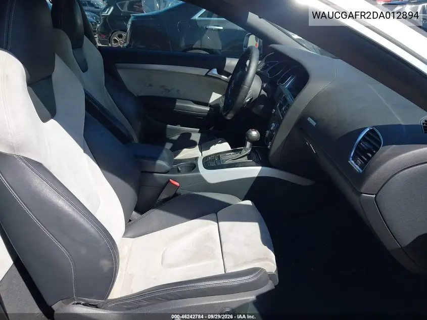 2013 AUDI S5 VIN WAUCGAFR2DA012894 — фото 5