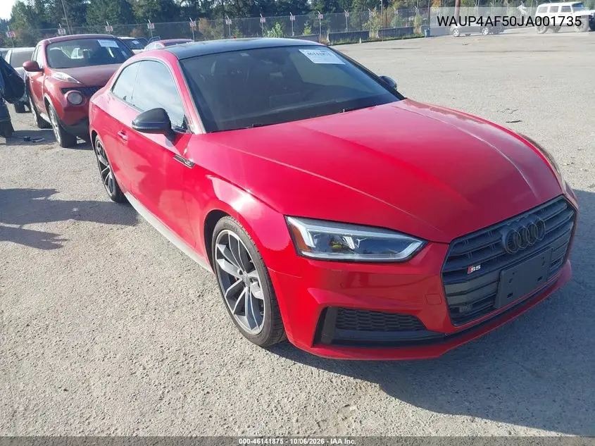 AUDI S5 2018, VIN WAUP4AF50JA001735