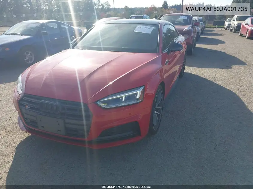 2018 AUDI S5 VIN WAUP4AF50JA001735 — фото 2