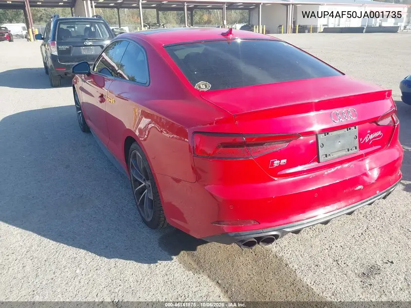 2018 AUDI S5 VIN WAUP4AF50JA001735 — фото 3