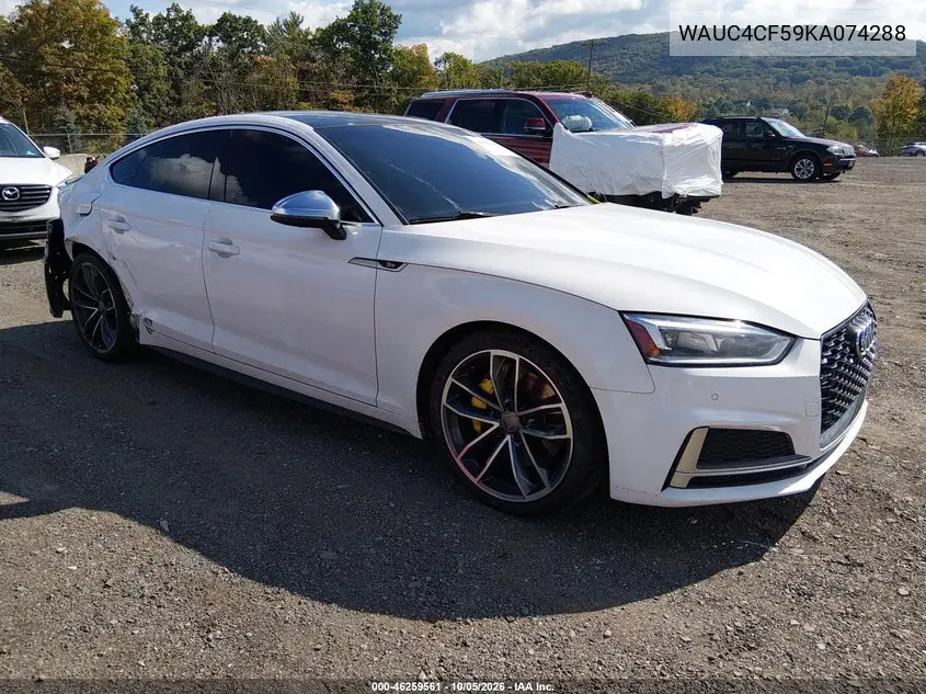 AUDI S5 2019, VIN WAUC4CF59KA074288