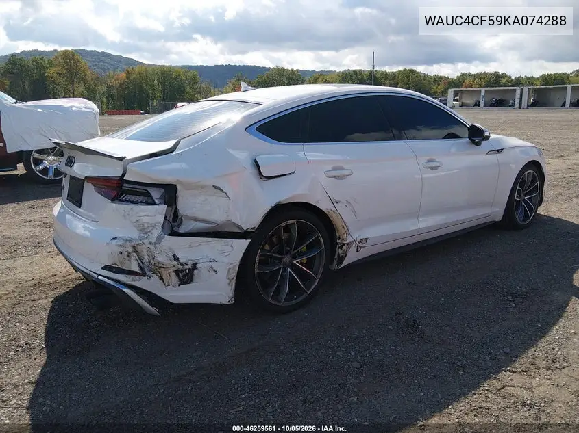 2019 AUDI S5 VIN WAUC4CF59KA074288 — фото 4