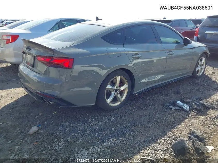 2022 AUDI S5 VIN WAUB4CF55NA038601 — фото 4