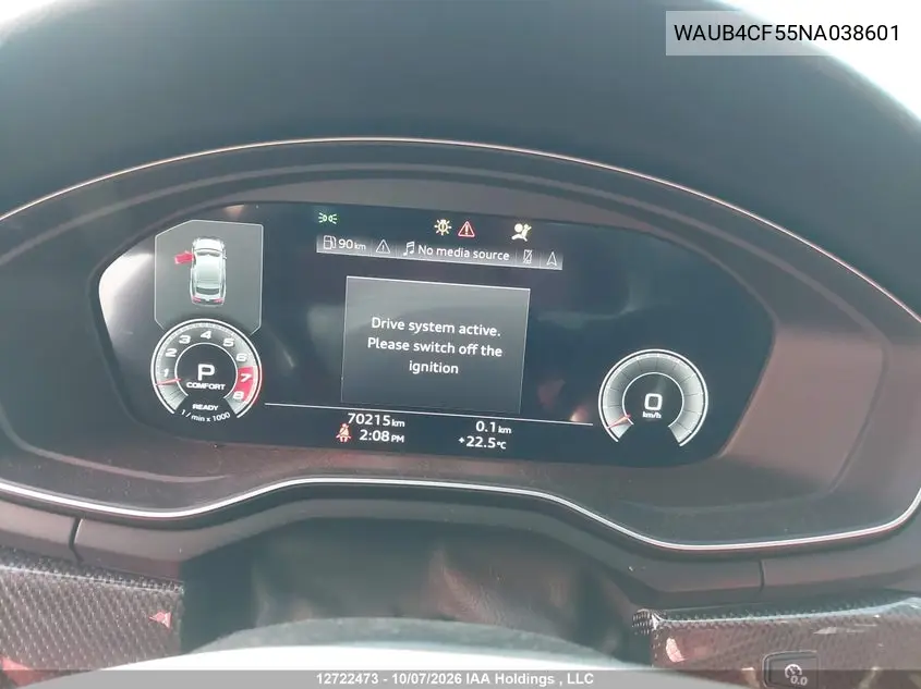 2022 AUDI S5 VIN WAUB4CF55NA038601 — фото 7