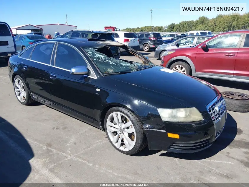 AUDI S6 2008, VIN WAUDN74F18N094217