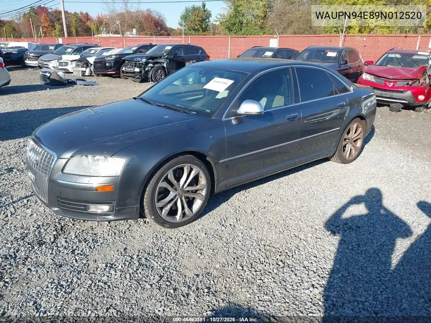 AUDI S8 2009, VIN WAUPN94E89N012520