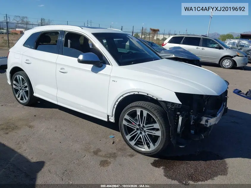 AUDI SQ5 2018, VIN WA1C4AFYXJ2019692
