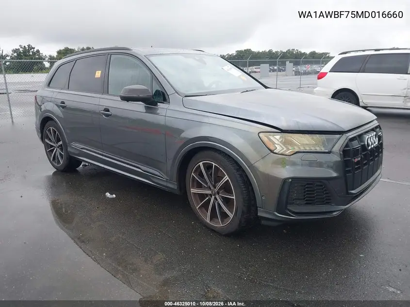 AUDI SQ7 2021, VIN WA1AWBF75MD016660