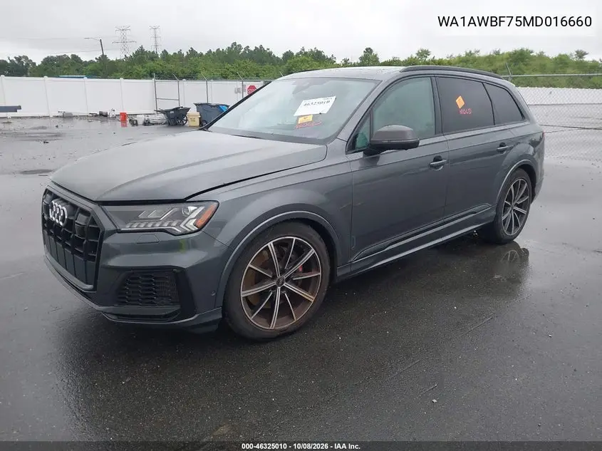 2021 AUDI SQ7 VIN WA1AWBF75MD016660 — фото 2