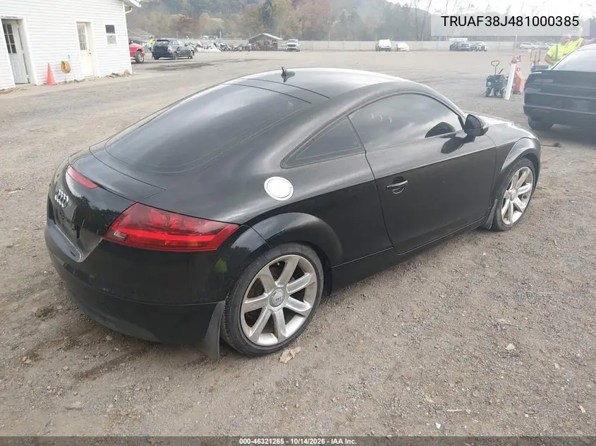 2008 AUDI TT VIN TRUAF38J481000385 — фото 4