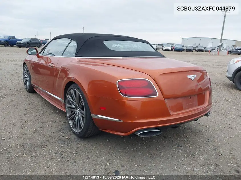 2015 BENTLEY CONTINENTAL GT VIN SCBGJ3ZAXFC044879 — фото 3