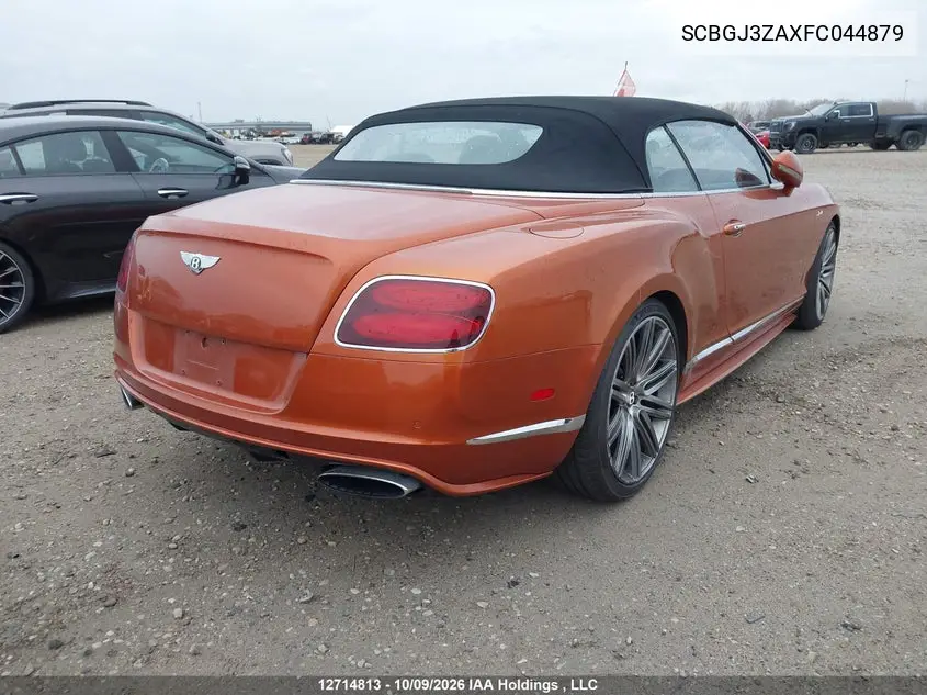 2015 BENTLEY CONTINENTAL GT VIN SCBGJ3ZAXFC044879 — фото 4