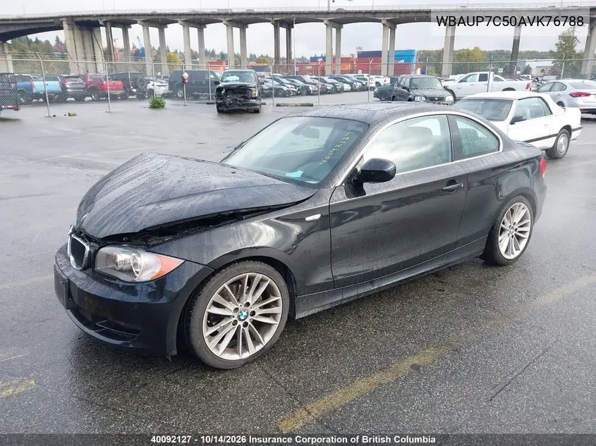 2010 BMW 1ER VIN WBAUP7C50AVK76788 — фото 2