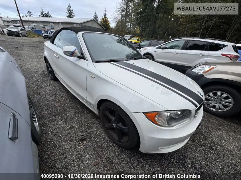 BMW 1ER 2010, VIN WBAUL7C54AVJ77273