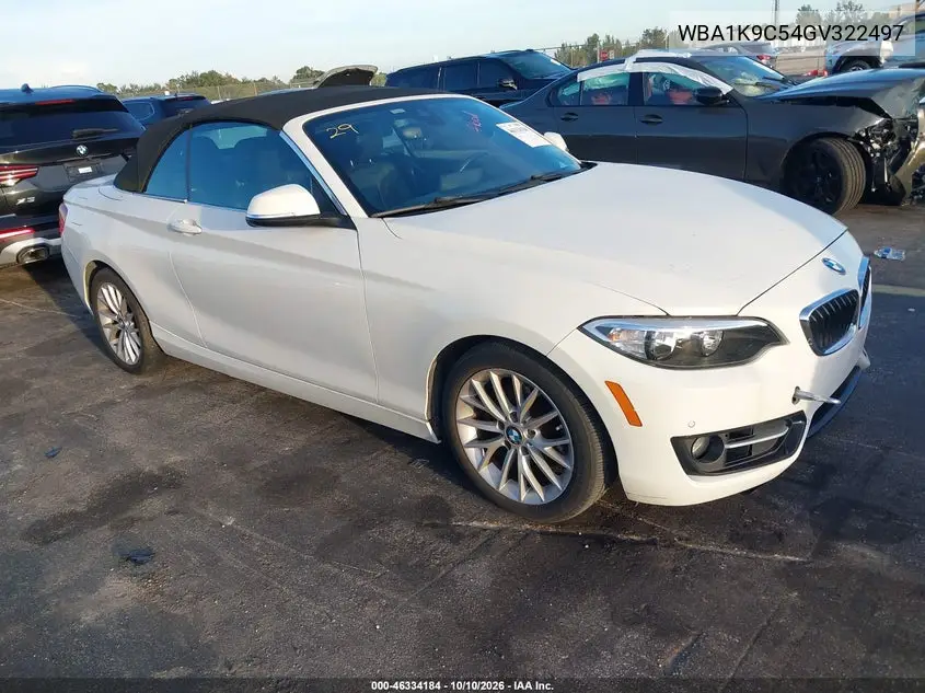 BMW 2ER 2016, VIN WBA1K9C54GV322497
