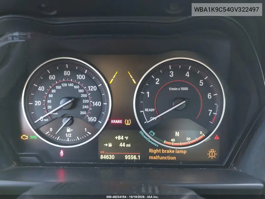 2016 BMW 2ER VIN WBA1K9C54GV322497 — фото 7