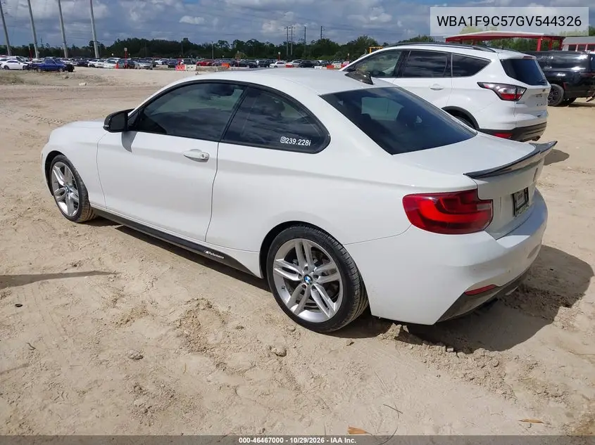 BMW 2ER 2016, VIN WBA1F9C57GV544326