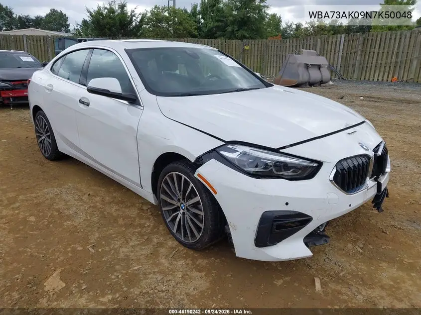 BMW 2ER 2022, VIN WBA73AK09N7K50048
