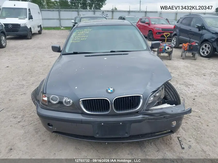 2002 BMW 3ER VIN WBAEV13432KL20347 — фото 11