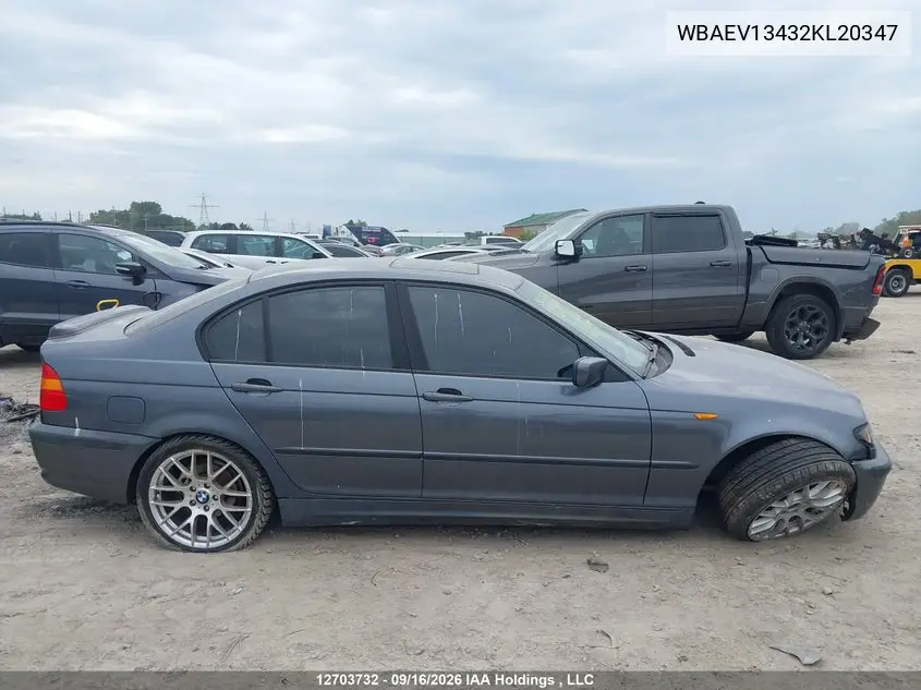 2002 BMW 3ER VIN WBAEV13432KL20347 — фото 12