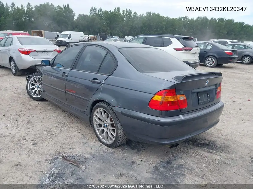 2002 BMW 3ER VIN WBAEV13432KL20347 — фото 3